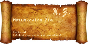 Matuskovics Zia névjegykártya